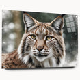 Lynx design wall art collection displayed in acrylic glass, showcasing a side view with intricate details and vibrant colors, perfect for nature enthusiasts.