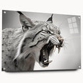 Lynx wall art design displayed in an acrylic frame, showcasing a side view with intricate details and vibrant colors, perfect for wildlife decor enthusiasts.