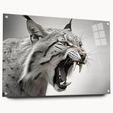 Lynx wall art design displayed in an acrylic frame, showcasing a side view with intricate details and vibrant colors, perfect for wildlife decor enthusiasts.
