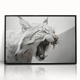 Framed acrylic wall art featuring a majestic lynx design, showcasing intricate details and vibrant colors, perfect for wildlife enthusiasts and modern decor.