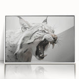 Framed wall art showcasing a striking lynx design against a white background, perfect for wildlife enthusiasts and modern home décor. Features acrylic finish for vibrant display.
