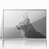 Framed wall art collection featuring a sleek white border showcasing a stunning lynx design, perfect for enhancing modern home decor with wildlife themes.