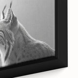 Close-up of a framed canvas wall art featuring a detailed lynx illustration, showcasing vibrant colors and intricate textures, perfect for wildlife enthusiasts and home decor.