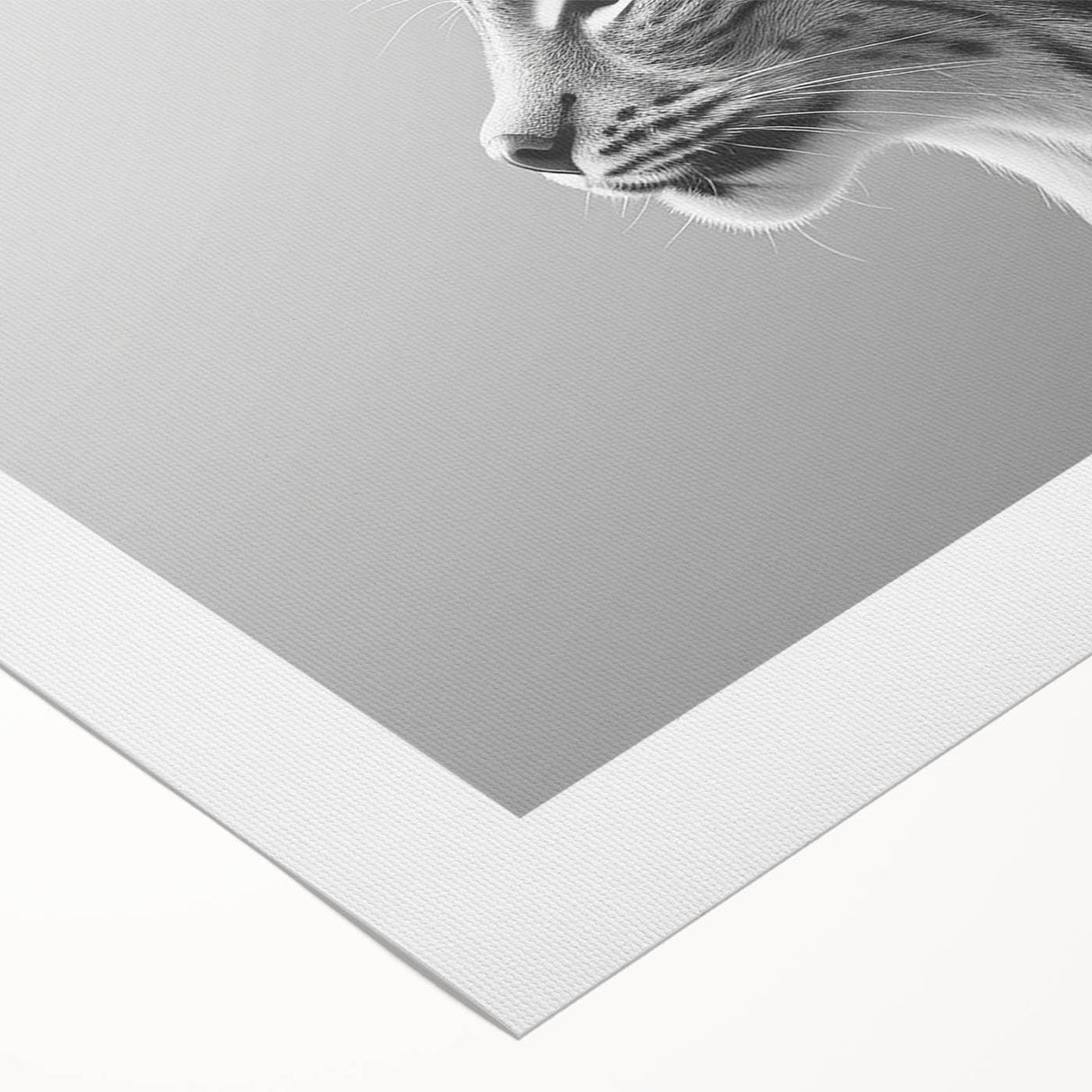 Lynx wall art design on rolled canvas, showcasing a detailed illustration of a lynx amidst a vibrant natural setting, perfect for wildlife enthusiasts' decor.