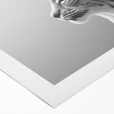 Lynx wall art design on rolled canvas, showcasing a detailed illustration of a lynx amidst a vibrant natural setting, perfect for wildlife enthusiasts' decor.