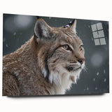 Lynx wall art collection displayed in acrylic glass, showcasing a detailed side view of a wild lynx design, perfect for animal lovers and modern decor.
