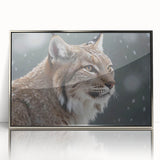 Framed acrylic wall art collection featuring a striking lynx design with silver accents, perfect for enhancing modern home decor and animal-themed spaces.