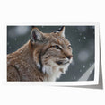 Lynx-themed wall art print showcasing a detailed illustration of a wild lynx in vibrant colors, rolled for easy shipping and display. Perfect for nature lovers.