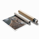 Lynx wall art design featuring a vivid illustration of a wild lynx in a natural setting, ideal for nature lovers and wildlife enthusiasts, rolled for easy display.