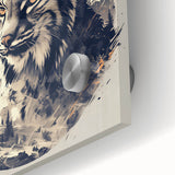 Close-up of a striking lynx design wall art piece, showcasing vibrant colors and intricate details on acrylic glass, perfect for wildlife enthusiasts and modern decor.