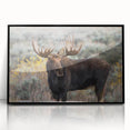Framed wall art collection featuring moose and elk designs in a black frame, showcasing wildlife aesthetics ideal for nature enthusiasts' home decor.