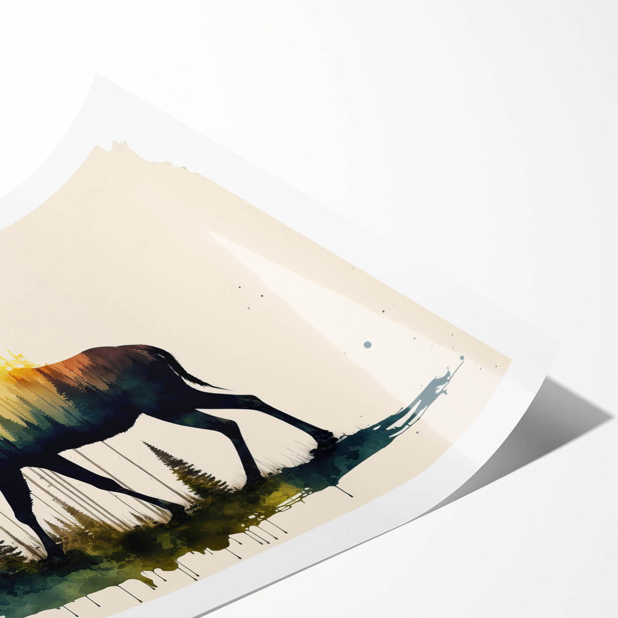 Moose and elk wall art design featuring intricate wildlife illustrations in earthy tones, ideal for nature enthusiasts. Perfect for home decor or gifting.