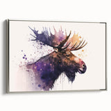 Framed wall art featuring a moose and elk design, showcasing a silver color scheme and artistic detailing, perfect for nature enthusiasts and home decor.