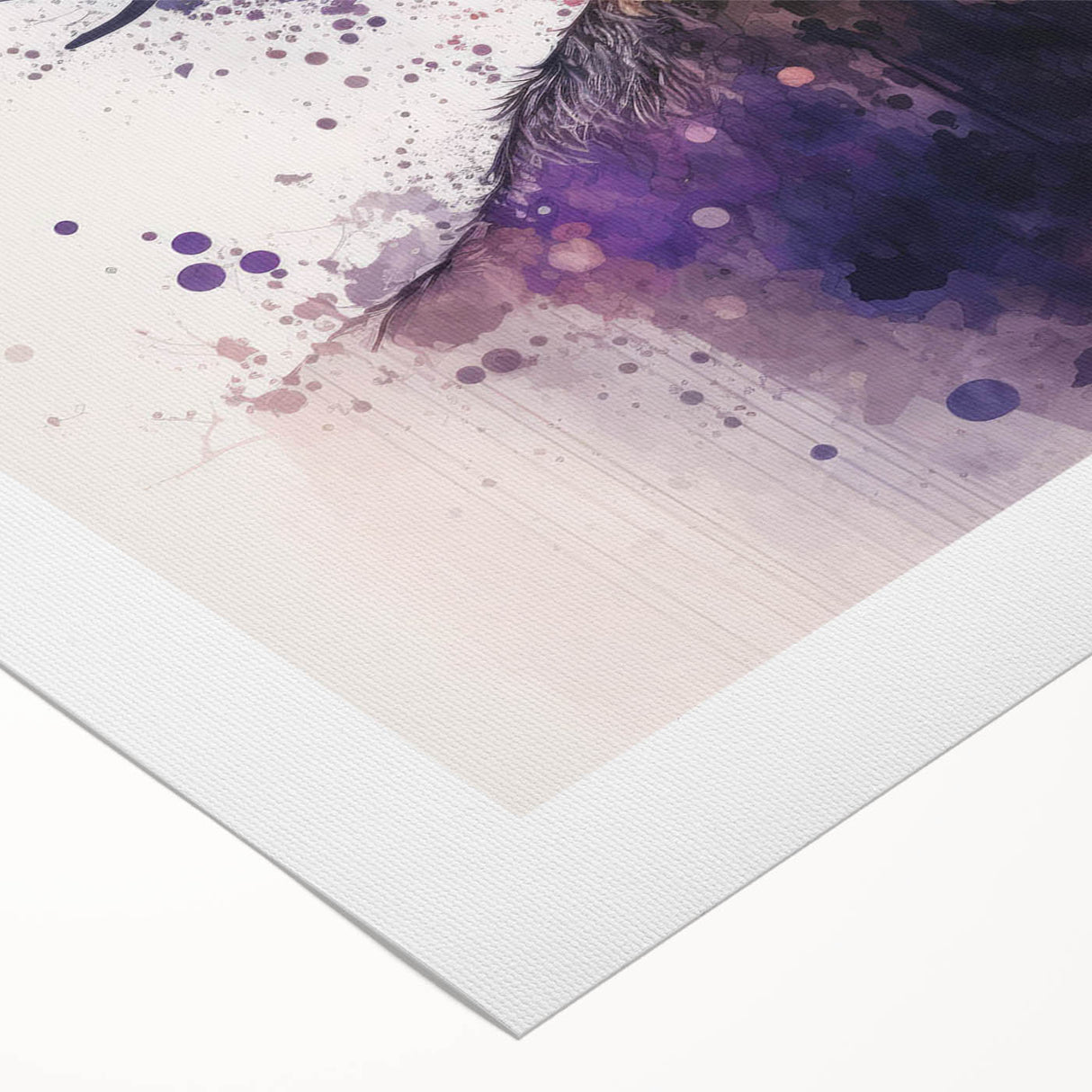 Stylized wall art featuring a moose and elk design, printed on rolled canvas with vibrant colors, perfect for nature enthusiasts and home decor.