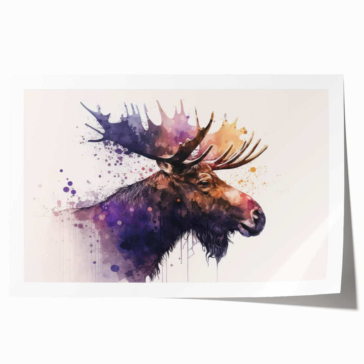 Moose and elk wall art print showcasing a detailed design of wildlife in a natural setting, ideal for nature enthusiasts, perfect for home decor.