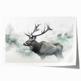 Moose and elk wall art design showcasing wildlife in vibrant colors, rolled for easy display, perfect for nature enthusiasts and home decor accents.
