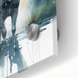 Close-up of a stunning moose and elk wildlife wall art design, featuring intricate details and vibrant colors on acrylic glass, perfect for nature enthusiasts.