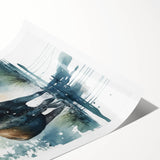 Moose and elk wall art print showcasing a vibrant, nature-inspired design featuring detailed illustrations of these majestic animals, perfect for home decor enthusiasts.