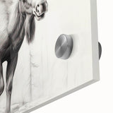 Close-up of a vibrant moose and elk wall art design, showcasing intricate details and colors, printed on acrylic glass for a striking home decor accent.