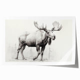 Moose and elk wall art design featuring a serene wildlife scene, showcasing rich colors and intricate details, perfect for nature-themed decor or outdoor enthusiasts.