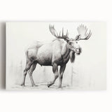 Moose and elk wall art collection on stretched canvas, showcasing vibrant wildlife design in natural colors, perfect for nature-themed decor.