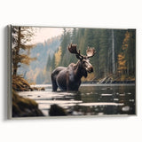 Framed wall art collection showcasing a moose and elk design in a silver frame, highlighting intricate wildlife details and a side view for added depth. Perfect for nature enthusiasts and home decor.