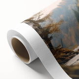 Rolled canvas art featuring a detailed design of moose and elk in a natural landscape, showcasing vibrant colors and intricate textures, perfect for wildlife enthusiasts.