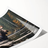 Moose and elk wall art design featuring a vibrant natural landscape, printed on high-quality rolled canvas, ideal for wildlife enthusiasts and home decor.