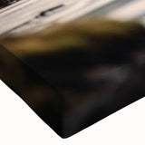 Close-up of a stretched canvas wall art featuring a moose and elk design, showcasing vibrant colors and intricate details, perfect for wildlife enthusiasts and home decor.