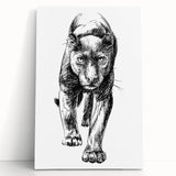 Stretched canvas wall art featuring a striking panther design in vibrant colors, creating a bold statement piece for wildlife and animal lovers, perfect for home decor.