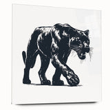 Vibrant acrylic glass wall art featuring a majestic panther design, showcasing intricate details and rich colors, perfect for wildlife enthusiasts.
