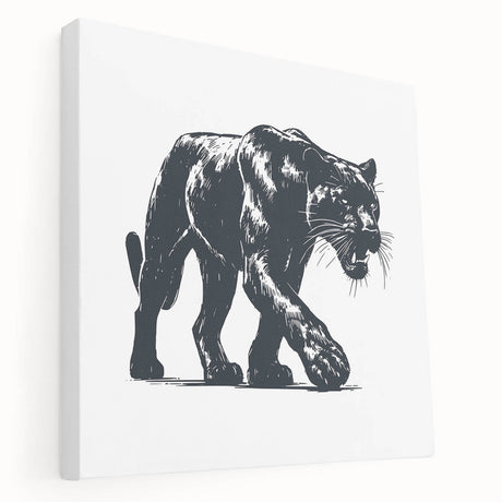 Stretched canvas wall art featuring a striking panther design, showcasing vibrant colors and intricate details, ideal for wildlife enthusiasts and home decor.