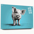 Acrylic wall art featuring a playful pig design from the Animals A Wild Life collection, displayed in a side view, showcasing vibrant colors and intricate details, ideal for adding a whimsical touch to home decor.