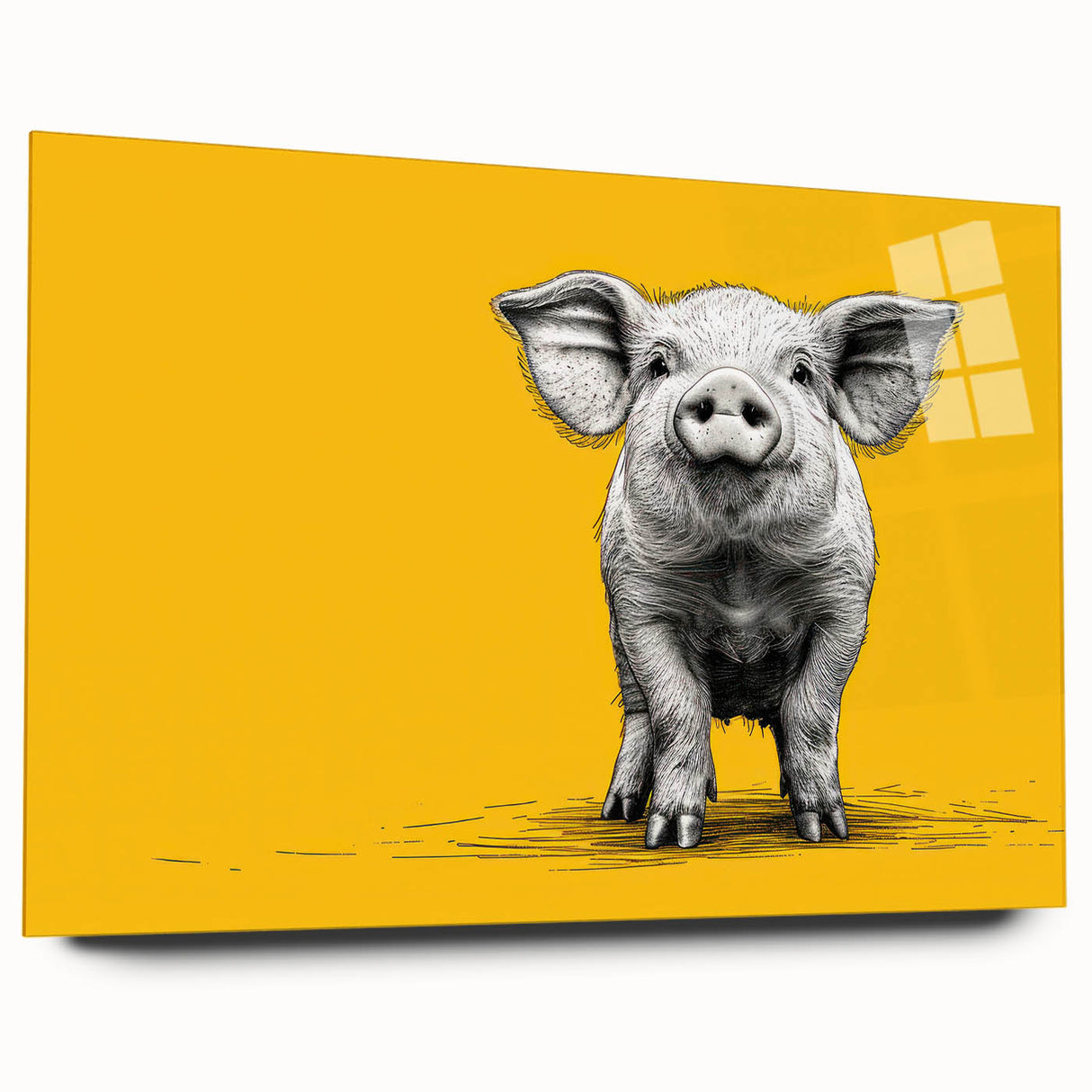 Colorful acrylic wall art featuring a whimsical pig design, showcasing vibrant hues and playful details, ideal for adding charm to any living space or gallery.