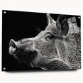 Acrylic glass wall art featuring a side view of a whimsical pig design, showcasing vibrant colors and intricate details, perfect for animal lovers' decor.