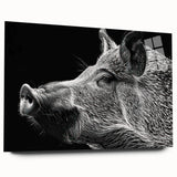 Acrylic wall art featuring a playful wild pig design, showcasing vibrant colors and detail from a side view, ideal for animal lovers and home decor enthusiasts.