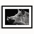 Framed wall art collection featuring a playful pig design in a black frame, highlighted by a white mat, perfect for animal lovers and home decor enthusiasts.