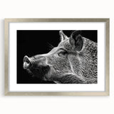 Framed wall art collection showcasing a whimsical pig design, featuring a silver frame and mat, perfect for adding a playful touch to home decor.