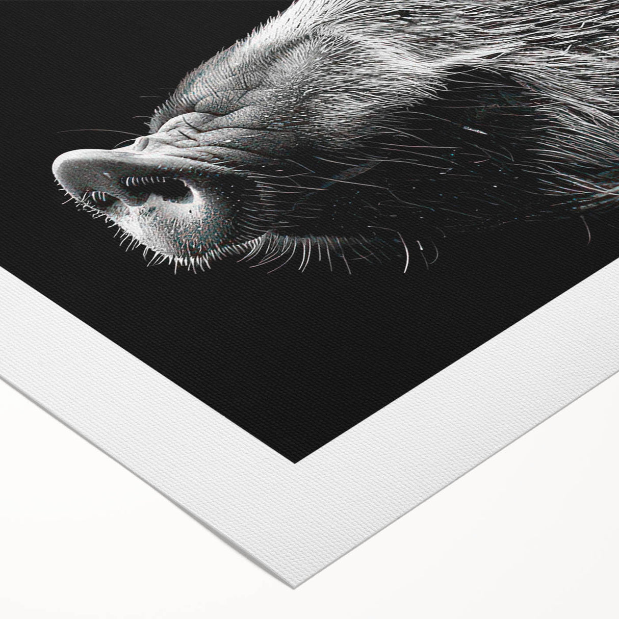 Colorful rolled canvas featuring a whimsical pig design as part of a wildlife wall art collection, showcasing vibrant colors and intricate details, perfect for animal lovers and home decor enthusiasts.