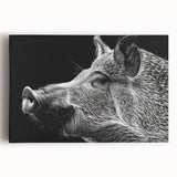 Vibrant stretched canvas wall art depicting a whimsical pig design, showcasing playful colors and intricate details, perfect for adding a touch of fun to home decor.