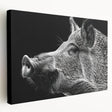 Stretched canvas wall art featuring a vibrant pig design, showcasing bold colors and intricate details, perfect for animal lovers and home decor enthusiasts.