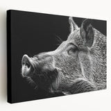 Stretched canvas wall art featuring a vibrant pig design, showcasing bold colors and intricate details, perfect for animal lovers and home decor enthusiasts.
