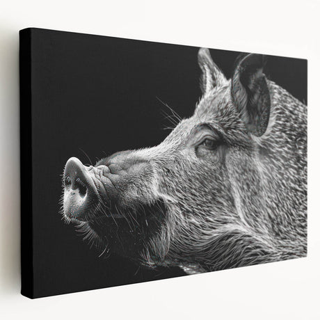 Stretched canvas wall art featuring a vibrant pig design, showcasing bold colors and intricate details, perfect for animal lovers and home decor enthusiasts.