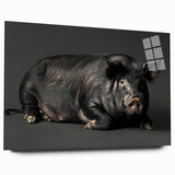 Acrylic wall art showcasing a vibrant pig design from the Animals A Wild Life collection, viewed from the side, emphasizing its colorful details and glossy finish.