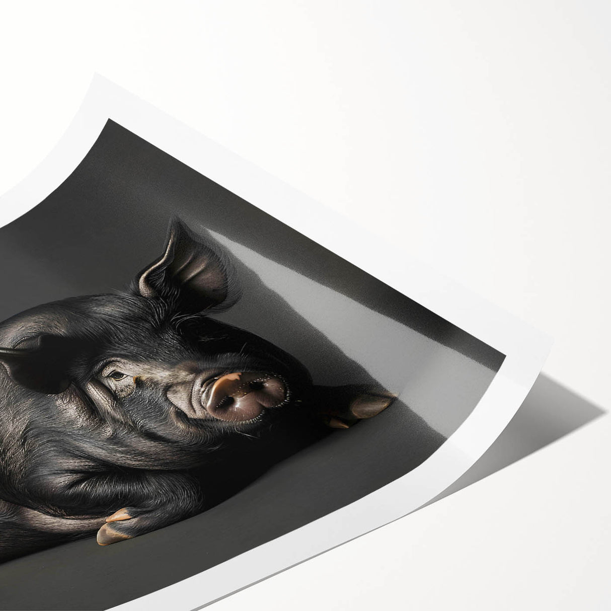 Vibrant and playful wall art print featuring a stylized pig design, showcasing bold colors and intricate patterns, perfect for animal lovers and home decor enthusiasts. Ideal for adding a whimsical touch to any space.