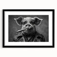 Black-framed wall art featuring a whimsical pig design from the "Animals: A Wild Life" collection, perfect for adding a playful touch to home decor.