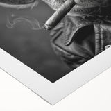 Colorful wall art featuring a playful pig design from a wildlife collection, printed on rolled canvas for easy display, adding a whimsical touch to home decor.