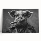 Canvas wall art featuring a whimsical pig design from the "Animals: A Wild Life" collection, showcasing vibrant colors and playful details, perfect for animal lovers and home decor enthusiasts.