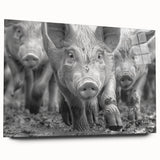 Acrylic glass wall art featuring a whimsical pig design from the "Animals A Wild Life" collection, showcasing vibrant colors and a modern aesthetic, perfect for animal lovers.