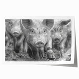 Colorful wall art print featuring a whimsical pig design, showcasing vibrant colors and playful details, ideal for animal lovers and home decor enthusiasts.
